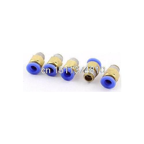 5 Pcs 10mm Thread to 6mm Push in Tube Air Pneumatic Quick Fitting Pipe Connector