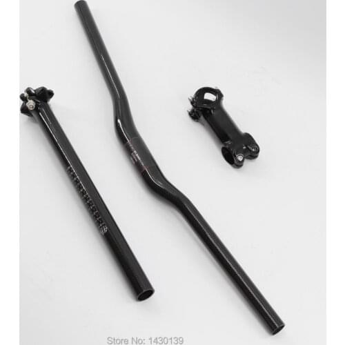 New Mountain bike 3K full carbon swallow shaped handlebar Road carbon seatposts Alloy bicycle stem MTB bike parts sets Free ship