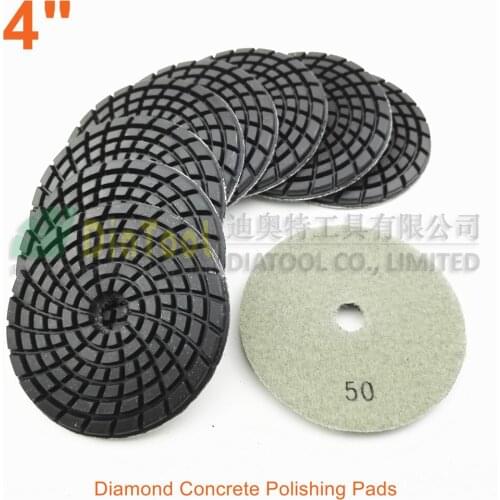DIATOOL 9pcs 100mm Grit #50 Resin Bond Diamond Concrete Floor Polishing Pads Beton Floor Renew Reparing Disk Dia 4inch