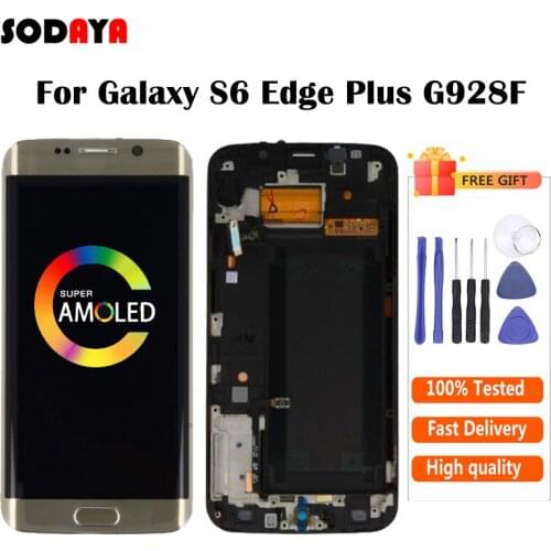 Full LCD For Samsung Galaxy S6 Edge Plus G928 G928F LCD Display With Touch Screen Digitizer Assembly + Frame Free Shipping