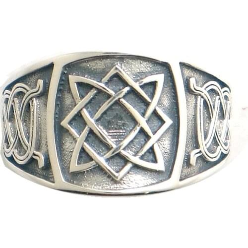 Size 6 To Size 14 Unisex 925 Cool Vikings Slavic "star of all" Amulet Ring
