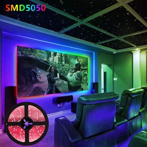 RGB Strip 5050 SMD Flexible Light Tape LED Strip Lights rgb Ribbon Lamp Waterproof TV LED Backlight Colorful Decoration Lighting