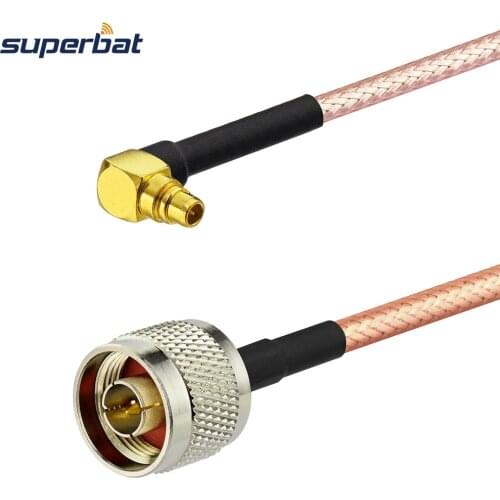 Superbat N Plug Straight to MMCX Male Right Angle Pigtail Cable RG316 20cm 8" for Wireless Antenna GPS