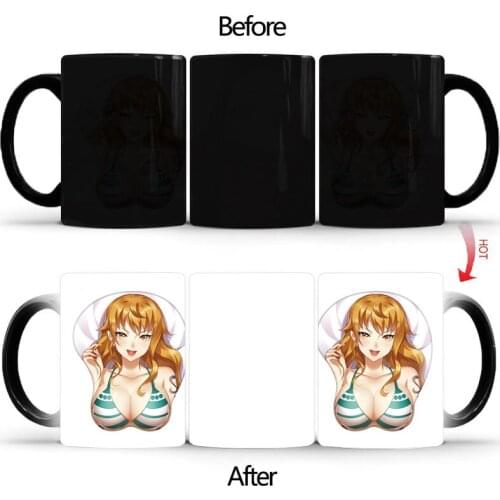 Creative Swimsuit girl Magic mug Heat Sensitive Cup Coffee Tea Milk Mug Temperature Changing Cup Mugs Novelty Gifts BSKT-100