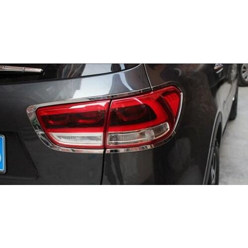 Rear Light Brake Back Up Frame Sticker Styling ABS Chrome Tail Lamp Cover Trim Accessories 2Pcs/Set For KIA Sorento 2016 2017