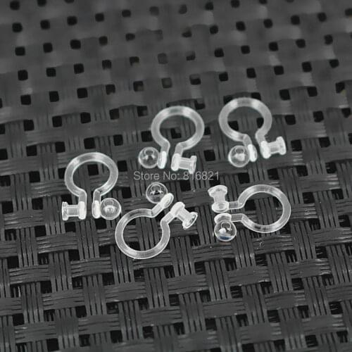 Invisible Clip on Earrings Findings Plastic Resin Clear U Shape Non-pierced Earring Component Hole 0.7mm 0.9mm