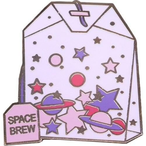 Space Brew Hard Enamel Pins Collect Funny MIlk Metal Cartoon Brooch Backpack Hat Collar Lapel Badges Fashion Jewelry Gifts