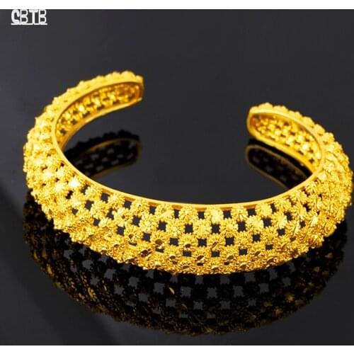 Golden Turkish Bracelet Muslim Islamic Bracelet Ladies Wedding Bridal Jewelry Open Cuff Bracelet Wristband Accessories Gift