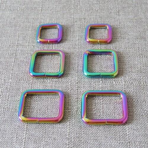 1Pc 15mm 20mm 25mm Webbing Rectangle Metal Belt Ribbon Buckle Handbag Backpacks Strap Link Chain Dog Leash Sewing DIY Accessory