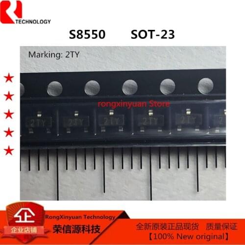 100 pcs/lot S8550 8550 Marking: 2TY SOT-23 SS8550 -0.5A/-40V PNP EPITAXIAL SILICON TRANSISTOR 100% New original