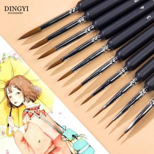 3/4/5pcs Different Size Weasel Hair Fine Hook Line Pen Paint Brush Artistic Gouche Watercolor Oil Acrylic Painting Art Supplies