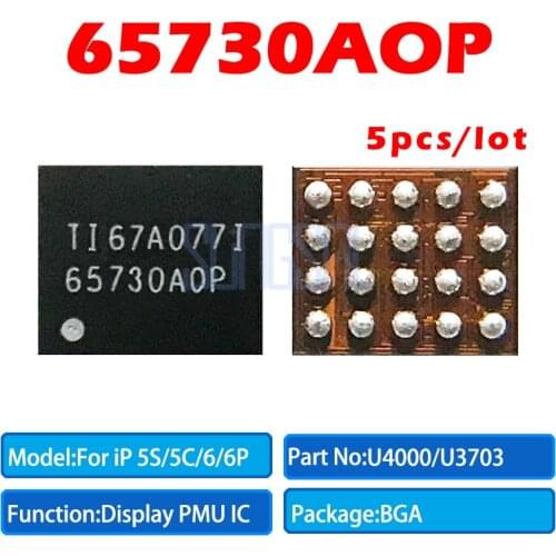 5pcs/lot 100% Original 65730AOP U3703 For iphone 7/7plus/7 plus CHESTNUT DISPLAY PMU POWER SUPPLIES IC Chip