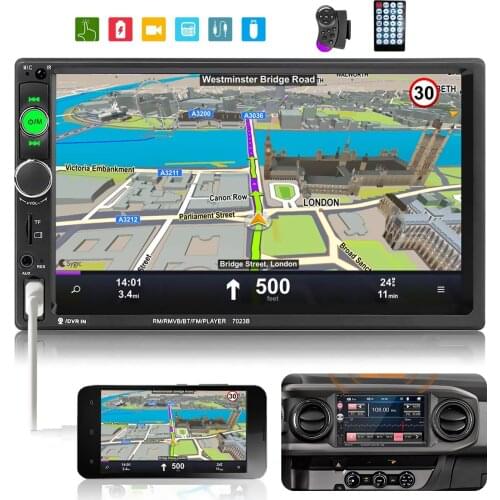 2 din Car Radio with 7inch Large Touch Screen Automotive Bluetooth MP5 Multimedia Player Support Rear View Camera Video Playback