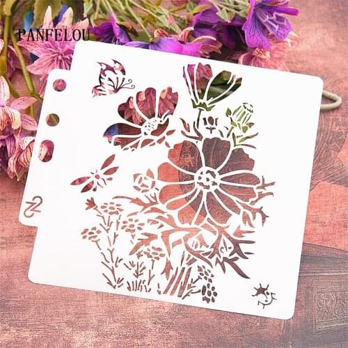 Butterfly flower scrapbook stencils spray plastic mold shield DIY cake hollow Embellishment printing lace ruler Valentines Day