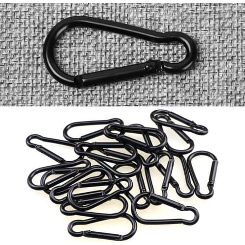 9Pcs Black Aluminum Alloy D Carabiner Outdoor Spring Snap Clip Water Bottle Hooks Keychain Climbing Camping Hiking Quickdraws