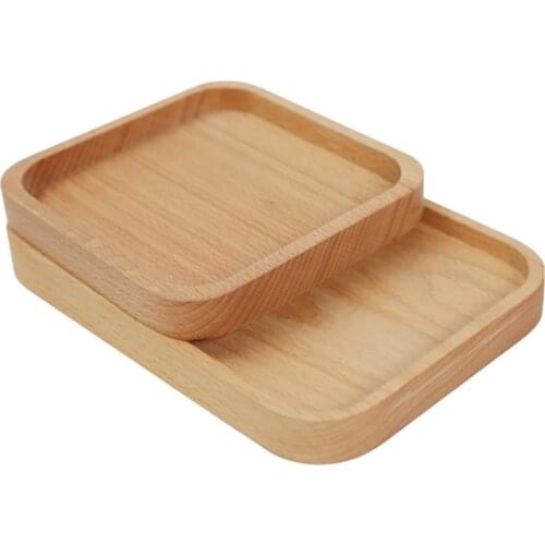 Wood Food Serving Plate Kitchen Tea Cup Saucer Trays Fruit Plate Storage Pallet Plate Home Table Snacks Food Storage Tray HotSel
