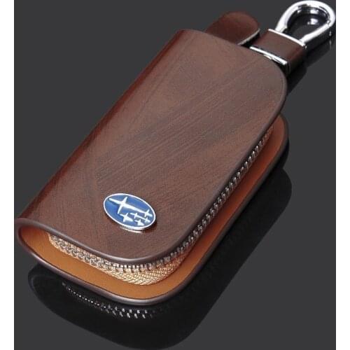 Leather Car Remote Key Case Cover Holder Wallet Shell For Hyundai Subaru BRZ Forester Legacy Outbake WRX STI XV Auto Accessories