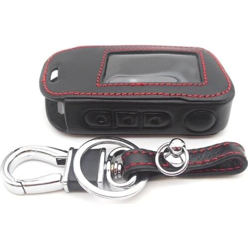 A93 Leather Key Case for Starline A93 A63 A39 A36 Two Way Car Alarm LCD Remote Control Keychain Fob Cover