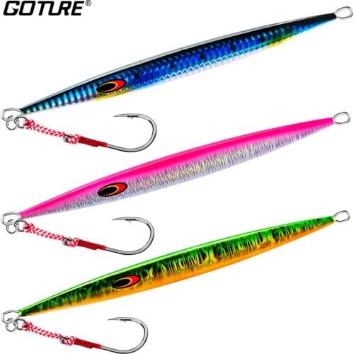 Goture G009 3pcs/lot Luminous Metal Jig Slow Jigging Fishing Lure Lead Spoon 80g 100g 150g