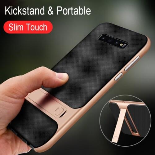 Mobile Phone Case for Samsung Galaxy S10Plus S10E Back Cover Shockproof Stand Holder TPU Silicone SamsungS10 S 10 Plus E Fundas