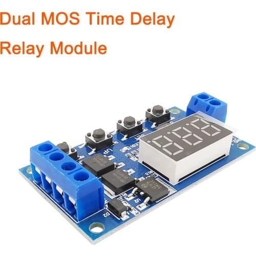 MOS LED Light Digital Time Delay Relay Module DC 12V 24V Dual MOS Trigger Cycle Timer Delay Switch Circuit Board Control Module