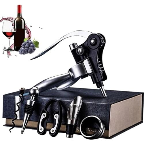 Zinc Alloy Rabbit Red Wine Opener Tool Cork Bottle Opener Kit Tire Corkscrew Pourer Set Bottle Openers Kitchen Accessaries