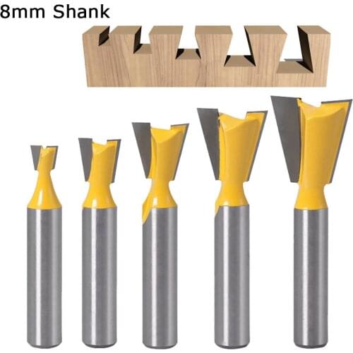 1pcs 8mm Shank 14 Degree Dovetail Joint Router Bits Set Woodworking Engraving Milling Cutter Wood Tool