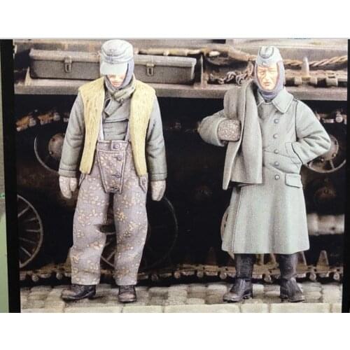 1/35 Scale German Winter Soldier 2 People Miniatures World War II Unpainted Resin Model Kit Figure Free Shipping