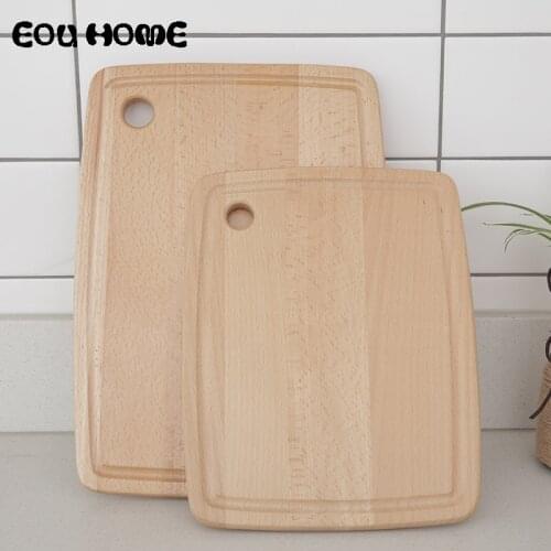 Useful Wooden Chopping Block Kitchen Food Plate Wooden Pizza Sushi Bread Whole Wood Chopping Board Cutting with Hole Can Be Hung