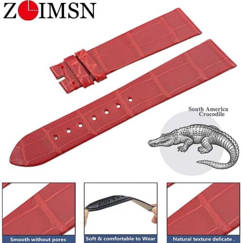 ZLIMSN Genuine Alligator Skin leather Watch Band Custom Design ServiceSize 16-14mm For BVLGARI Mens and Womens Watches