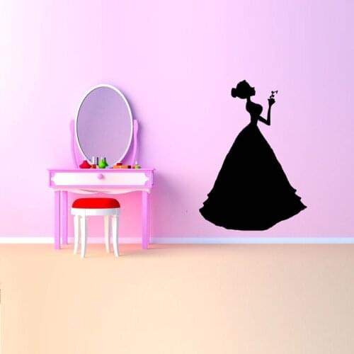 Retro Vintage Girl Lady Removable Wall Stickers for Nursery Kids Room Girls Wallpaper Decals Living Room Vinyl Art Murals YY200