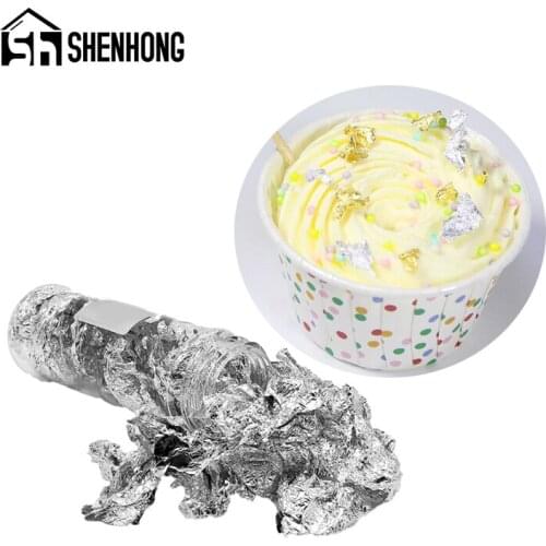 SHENHONG Silver Foil Wedding Birthday Pastry Decorative Mousse Cake Dessert Ice Cream Chocolate Fondant Decorating Tools