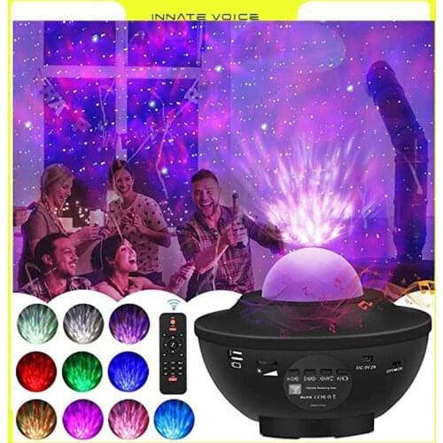 ZK50 Night Light LED Star Lamp Remote Control Colorful Starry Sky Projector Toy Blueteeth Music Player For Couple/Adult/Kid GIft