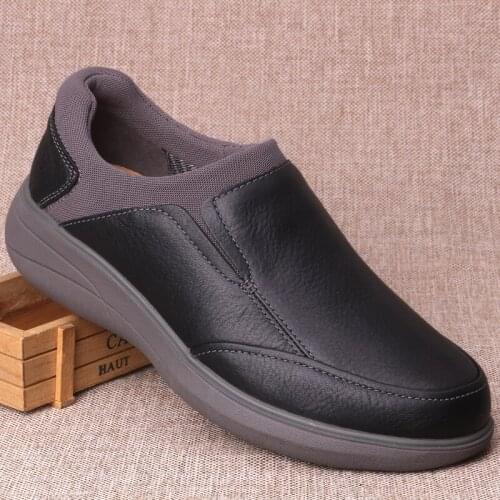 Vintage Mens Casual Genuine Leather Shoes Handmade Thick Bottom Shock Absorption Light Loafers Breathable Designer Luxury Flats