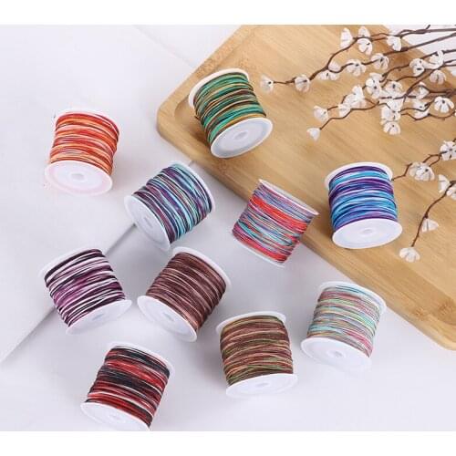 20M Multicolored Hand-knitted Rope Bracelet Line Segment Dyed Hand Rope Material Thread Gradient Color DIY Braided Rope