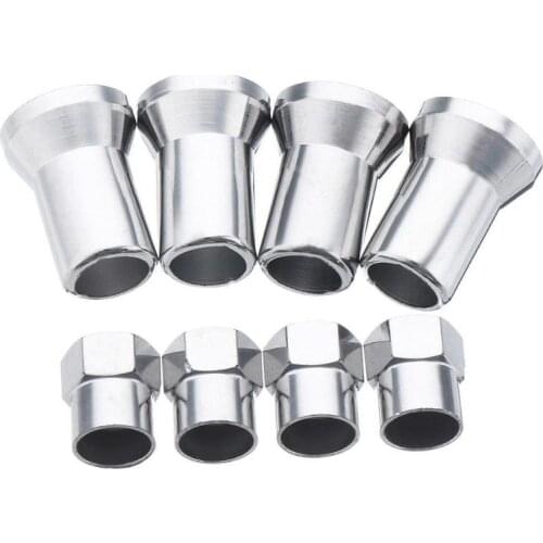 4Pcs/set TR413 Chrome Car Truck Tire Wheel Tyre Valve Stem Hex Caps Case w/ Sleeve Cover Left Right Front Rear