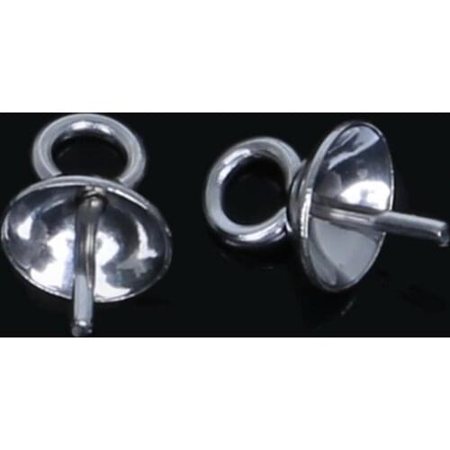 50pcs/lot Stainless Steel Eye Pins Nail for Half Hole Charm Pendants Jewelry Findings DIY Accessories(0.7x3x7 0.7x4x7 0.7x5x8mm)