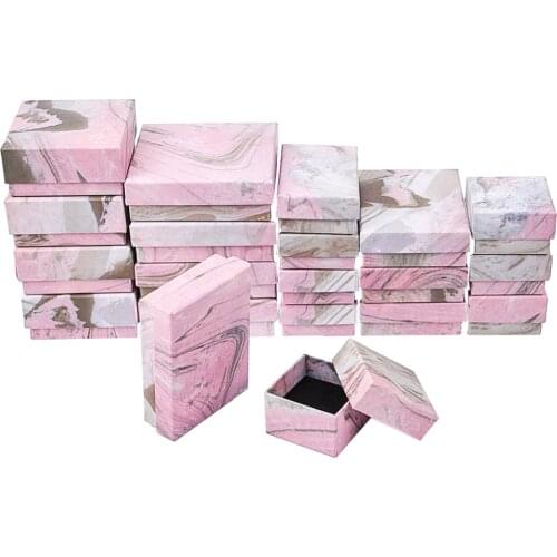 Paper Cardboard Jewelry Boxes Packaging Display Boxes For jewellery Christmas Gifts Packaging with Sponge Inside 18pcs/24pcs