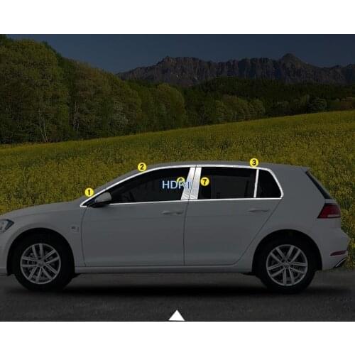 For Volkswagen Golf 8 2020 2021 car window center column stainless steel mirror black trim decoration