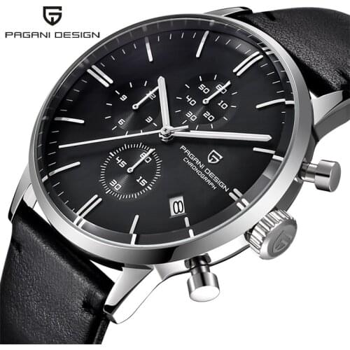 2021 PAGANI DESIGN New Mens Watches Luxury Waterproof 30M Quartz Watch Genuine Leather Japanese VK67 Movement Relogio Masculino
