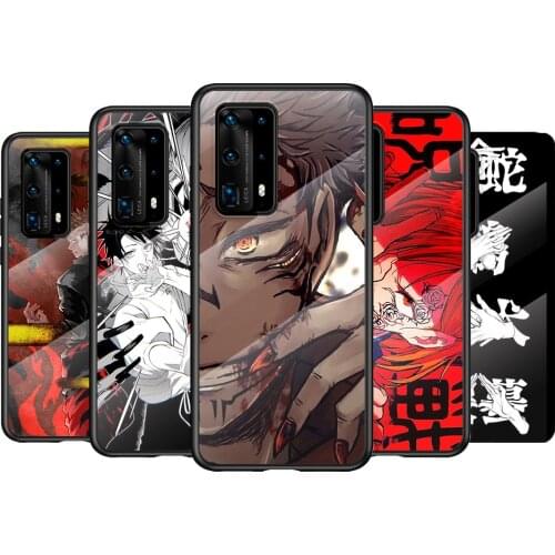 Tempered Glass Cover Jujutsu Kaisen For Huawei P40 P30 P20 P10 Pro Plus Lite 5G 2019 Phone Case