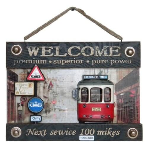 Decorative Metal Welcome Lettering Tram Decorated - Cafe, Restaurant, Hotel Door Wall Lettering -Gift, trinket Quality Material