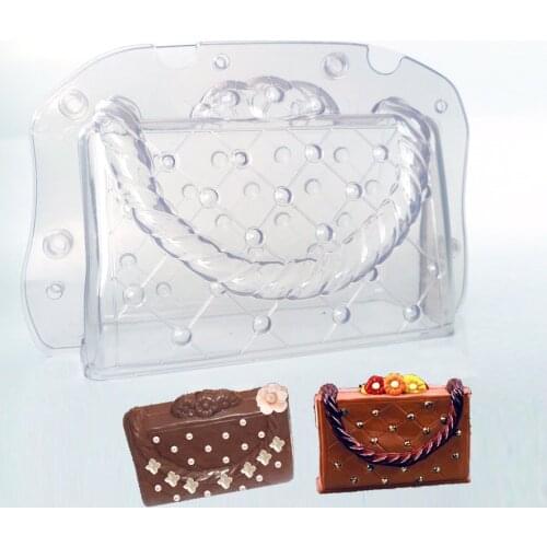 DIY 3D Handmade Cake Lady Bag Plastic Chocolate Mold Polycarbonate Fondant Mould Candy Cake Decorating Tools Molds
