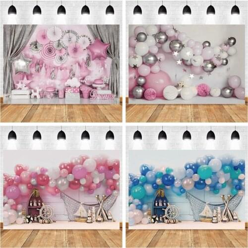 Yeele Photophone Baby Birthday Backdrop White Wallpaper Balloon Ship Party Banner Photographic Background For Photo Studio Props