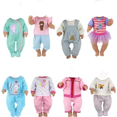Doll outfit set for 18 inch doll clothes for 18" 43cm bebe new born doll accessory baby girl gifts