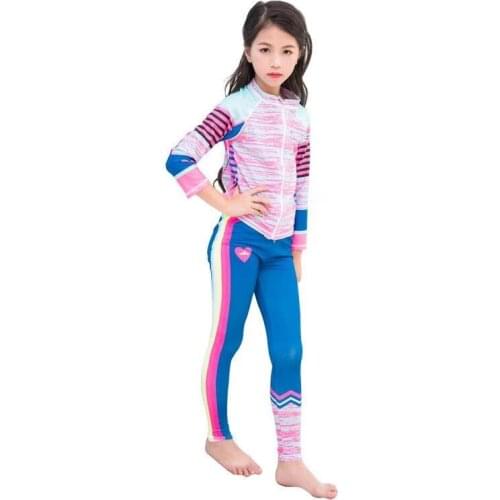 SBART girl UPF 50+ Sun UV Protection Lycra Swimwear Rash Guard Kids Long Sleeve Wetsuit Children Beach Surf Diving Suits Set