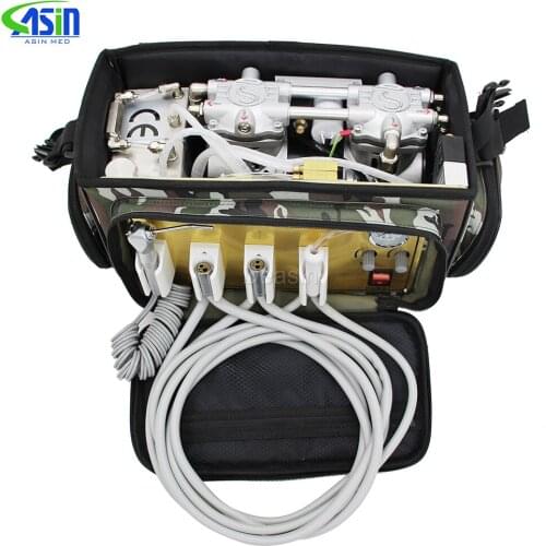 MINI good quality Convenient Portable Dental Unit with Air Compressor Suction System 3 Way Syringe