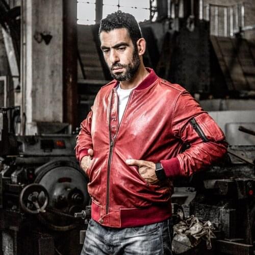 Free shipping.US Classic man genuine coat,mens goatskin jacket.motor leather jackets.fashion air force style clothes