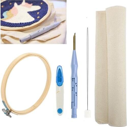 1PC Plastic Punch Needle Embroidery Pen Set Adjustable Punch Needle Weaving Tool Interchangeable Punch Needle Sewing Accessories