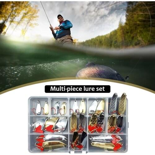 25/35pcs Multi-Piece Sequin Fishing Bait Kit Artificial Fishing Crankbaits Freshwater Salt Water Fishing Tackle Accessories